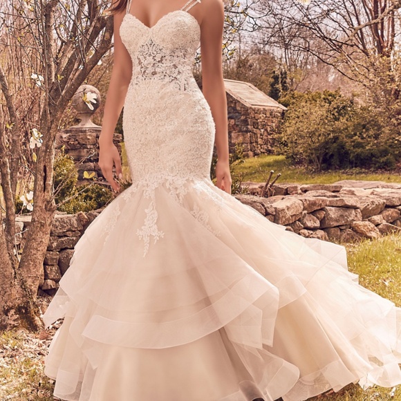 Mori Lee Marciela Ivory Champagne Wedding Dress - Picture 5 of 8